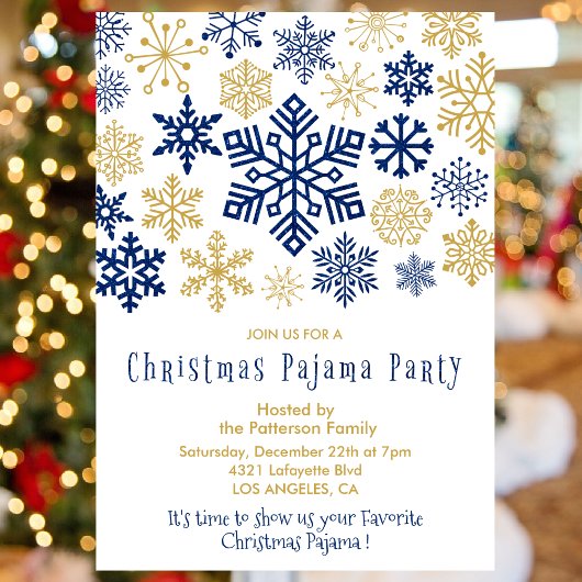 Invitations de Noël Pyjama d'hiver