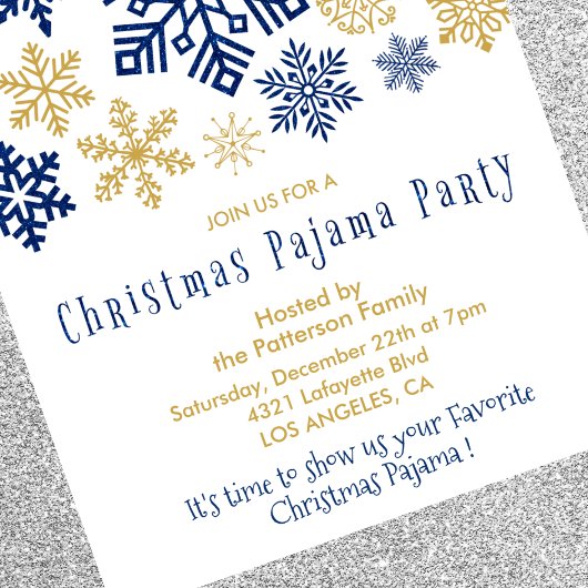 Invitations de Noël Pyjama d'hiver