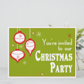 Invitations de Noël Retro Green (Debout devant)