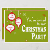 Invitations de Noël Retro Green (Devant / Derrière)