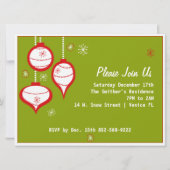 Invitations de Noël Retro Green (Dos)