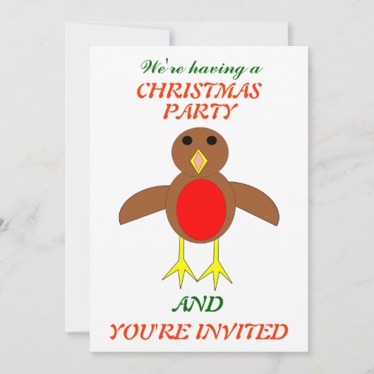 Invitations de Noël Robin Custom Party (Devant)