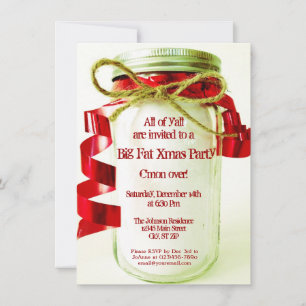 Invitations de Noël Rustic Mason Jar
