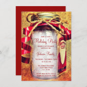Invitations de Noël Rustic Mason Jar (Devant / Derrière)