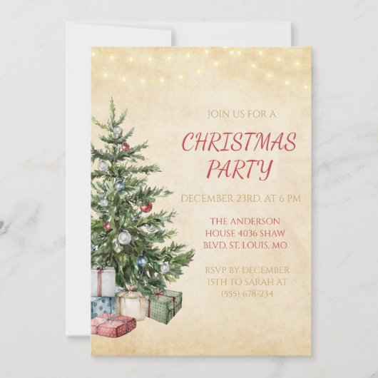 Invitations de Noël rustiques (Devant)