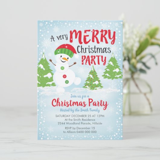 Invitations de Noël Snowman (Debout devant)