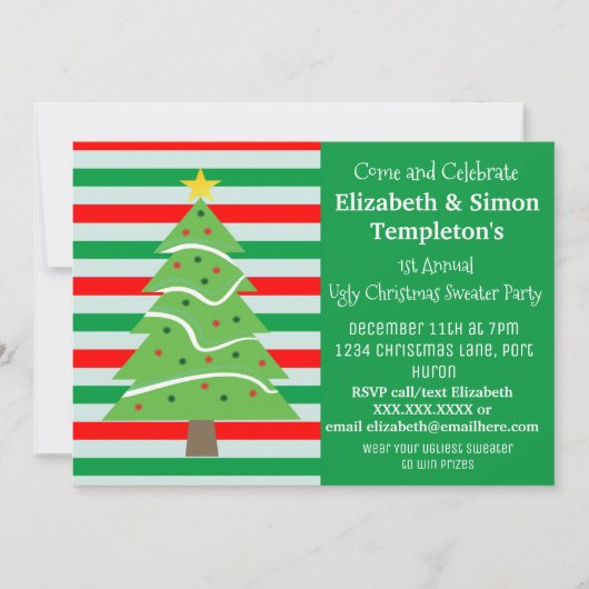 Invitations de Noël Sweater Party (Devant)