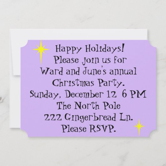 Invitations de Noël Tropical Retro (Dos)