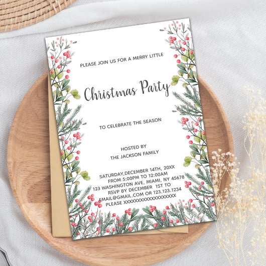 Invitations de Noël Vert