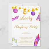 Invitations de Noël violet (Devant)