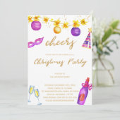 Invitations de Noël violet (Debout devant)