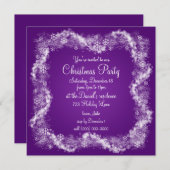Invitations de Noël violet (Devant / Derrière)