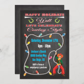 Invitations de Noël Western Cowboy (Devant / Derrière)