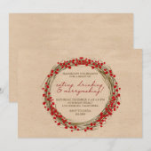 Invitations de Noël Wreath Fête (Devant / Derrière)