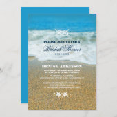 Invitations de noeuds de Fête des mariées de plage (Devant / Derrière)