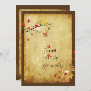 INVITATIONS DE NOMBREUX FEUILLES MARIAGES DE AUTOM
