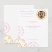 Invitations de noms de bébés PInk et Yellow Namkar (Devant / Derrière)