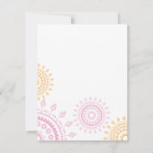 Invitations de noms de bébés rose et jaune Namkara (Dos)