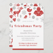 Invitations de nos amis Noël Gris nordique (Devant / Derrière)