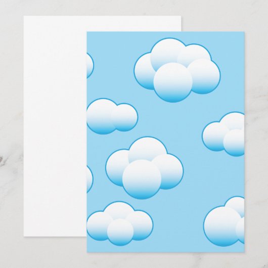 Invitations de nuages blancs à la luffée (Devant / Derrière)