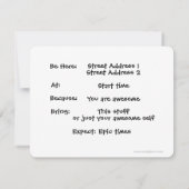 Invitations de nuit de jeu (Dos)