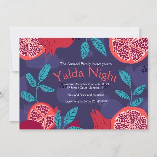 Invitations de nuit Yalda (Devant)