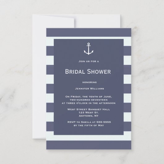 Invitations de nuptiale marine moderne (Devant)