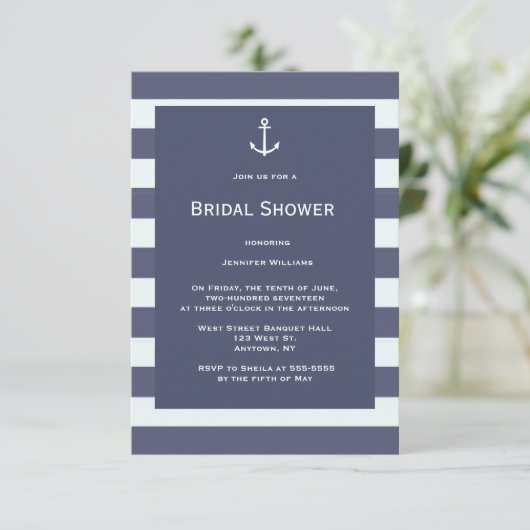 Invitations de nuptiale marine moderne (Debout devant)