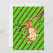 Invitations de oscillation de baby shower de singe (Dos)