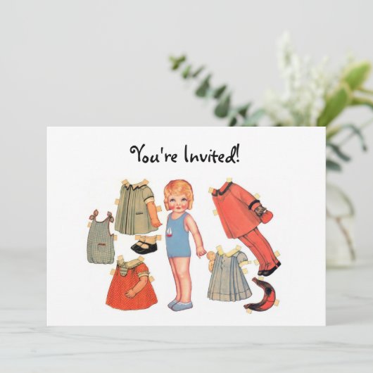 Invitations de papier de poupée (Debout devant)