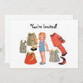 Invitations de papier de poupée (Devant / Derrière)