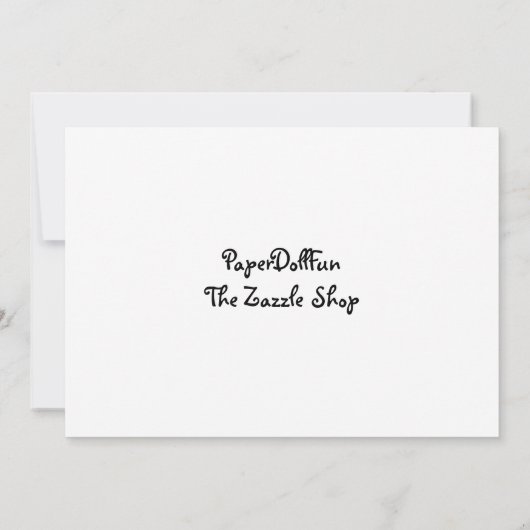 Invitations de papier de poupée (Dos)