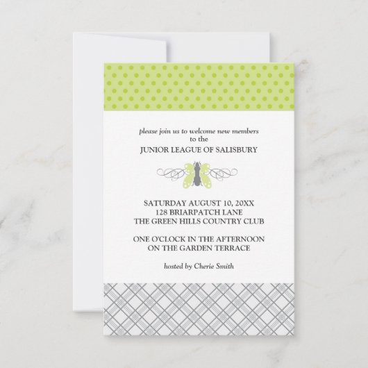 Invitations de papillon Garden Party (Devant)