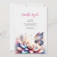 Invitations de papillon magique 5e anniversaire de