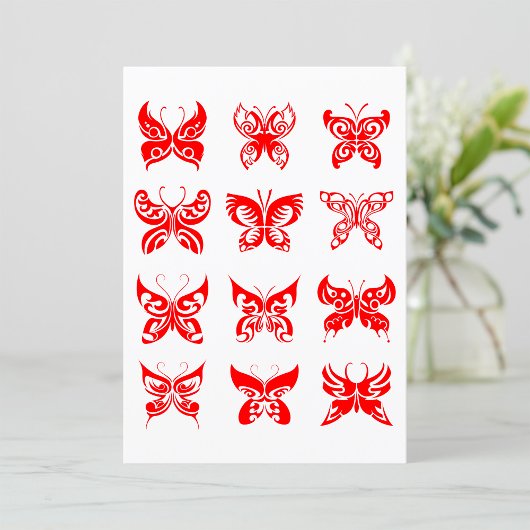 Invitations de papillons rouges