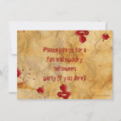 Invitations de parchemin, salissures d'Halloween (Dos)