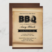 Invitations de partie BBQ Baby shower papier vinta (Devant / Derrière)