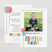 Invitations de partie d'adoption (Devant / Derrière)