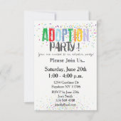 Invitations de partie d'adoption de confettis par (Devant)