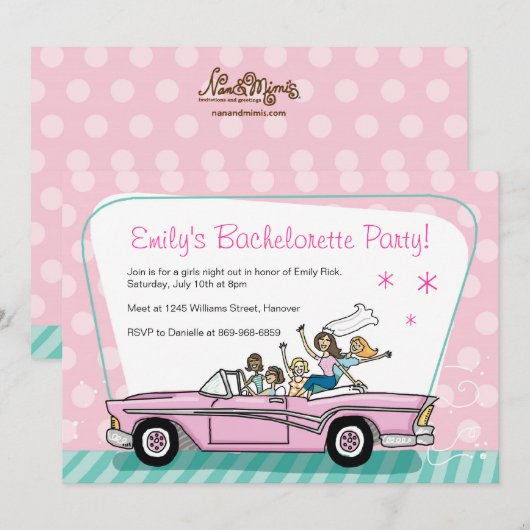 Invitations de partie de Bachelorette avec (Devant / Derrière)