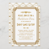 Invitations de partie de Bachelorette d'art déco (Devant / Derrière)