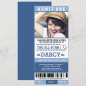 Invitations de partie de Bachelorette de base-ball (Devant / Derrière)