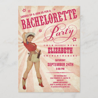 Invitations de partie de Bachelorette de cow-girl