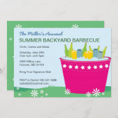 Invitations de partie de BBQ de jardin (Devant / Derrière)