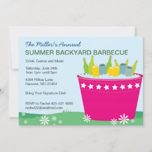 Invitations de partie de BBQ de jardin