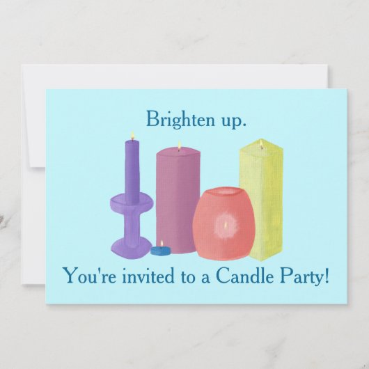 Invitations de partie de bougie pour des parties (Devant)