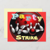 Invitations de partie de bowling (Devant / Derrière)