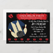 Invitations de partie de bowling de Dadchelor (Devant / Derrière)