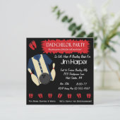 Invitations de partie de bowling de Papa-chelor (Debout devant)