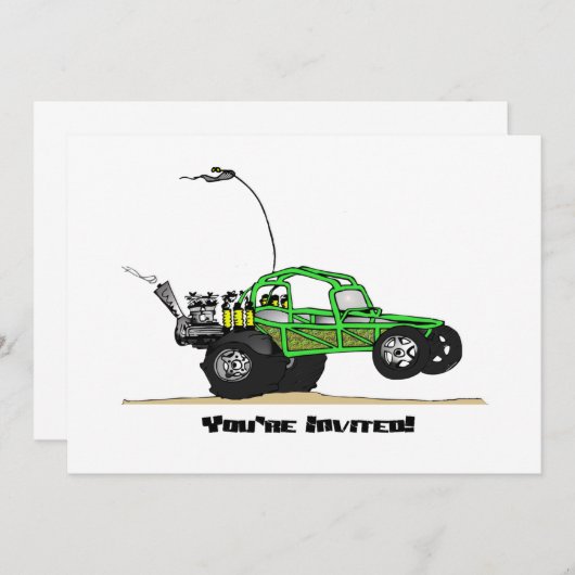 Invitations de partie de buggy des sables (Devant / Derrière)